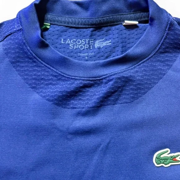 Lacoste Women’s Seamless Open Back Sports Top in Navy Blue - Picture 2 of 9